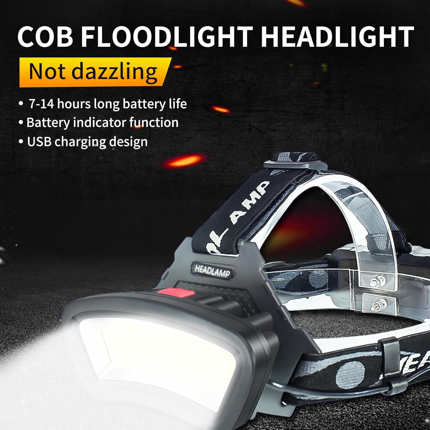 Durable Rechargeable Headlamp for Night Fishing Construction