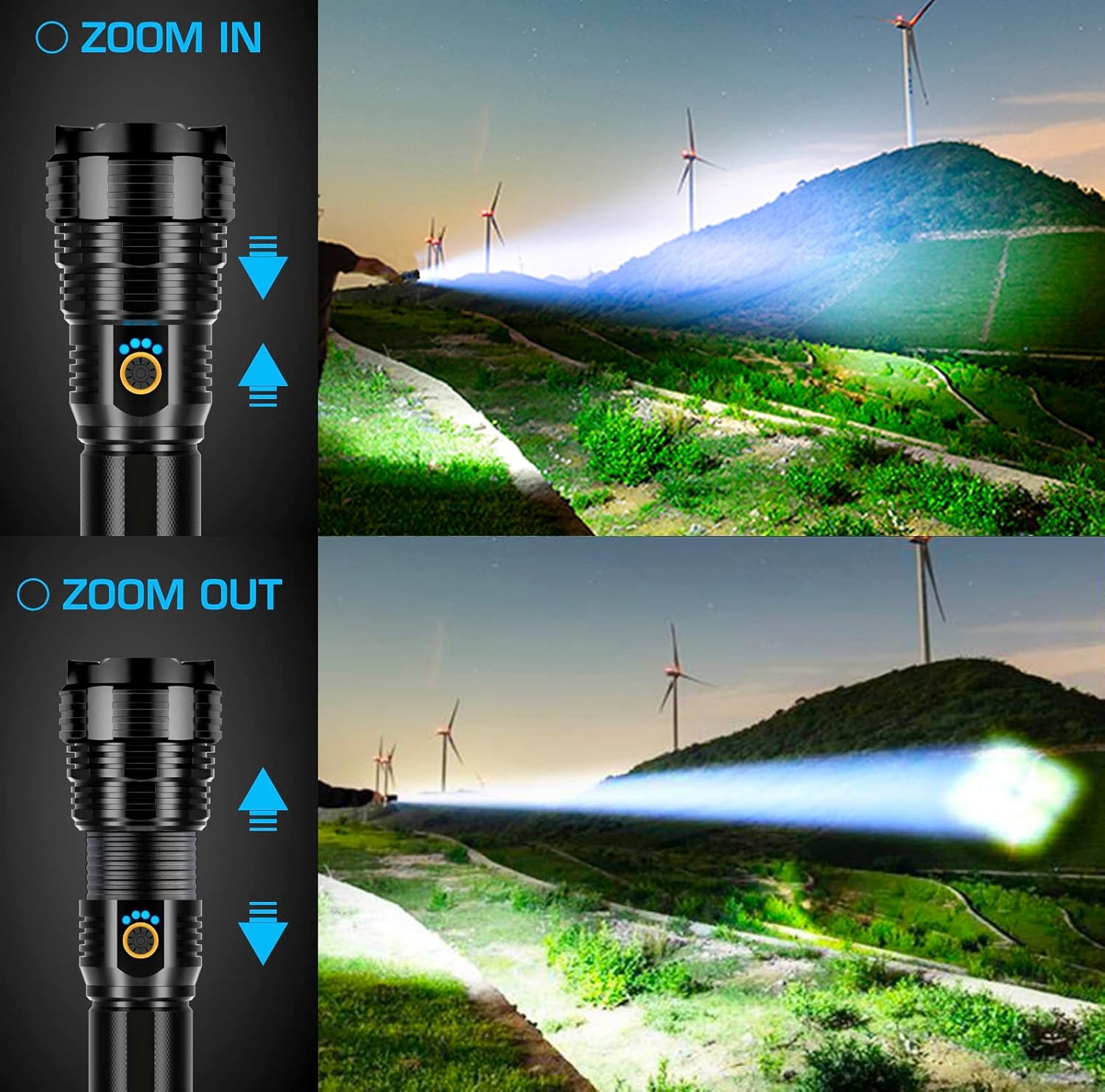 Sinvimes 5-in-1 Rechargeable Flashlight