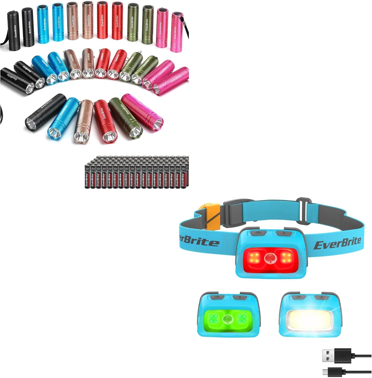 The 30-Pack Mini Flashlight Set Rechargeable Headlamp