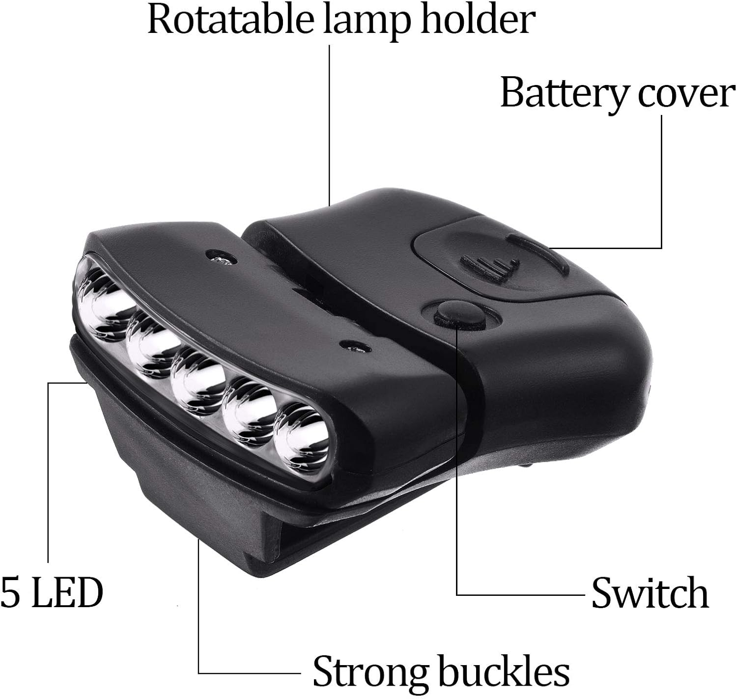 Mudder 6-Piece Clip Headlamp Set for Hunter anglers