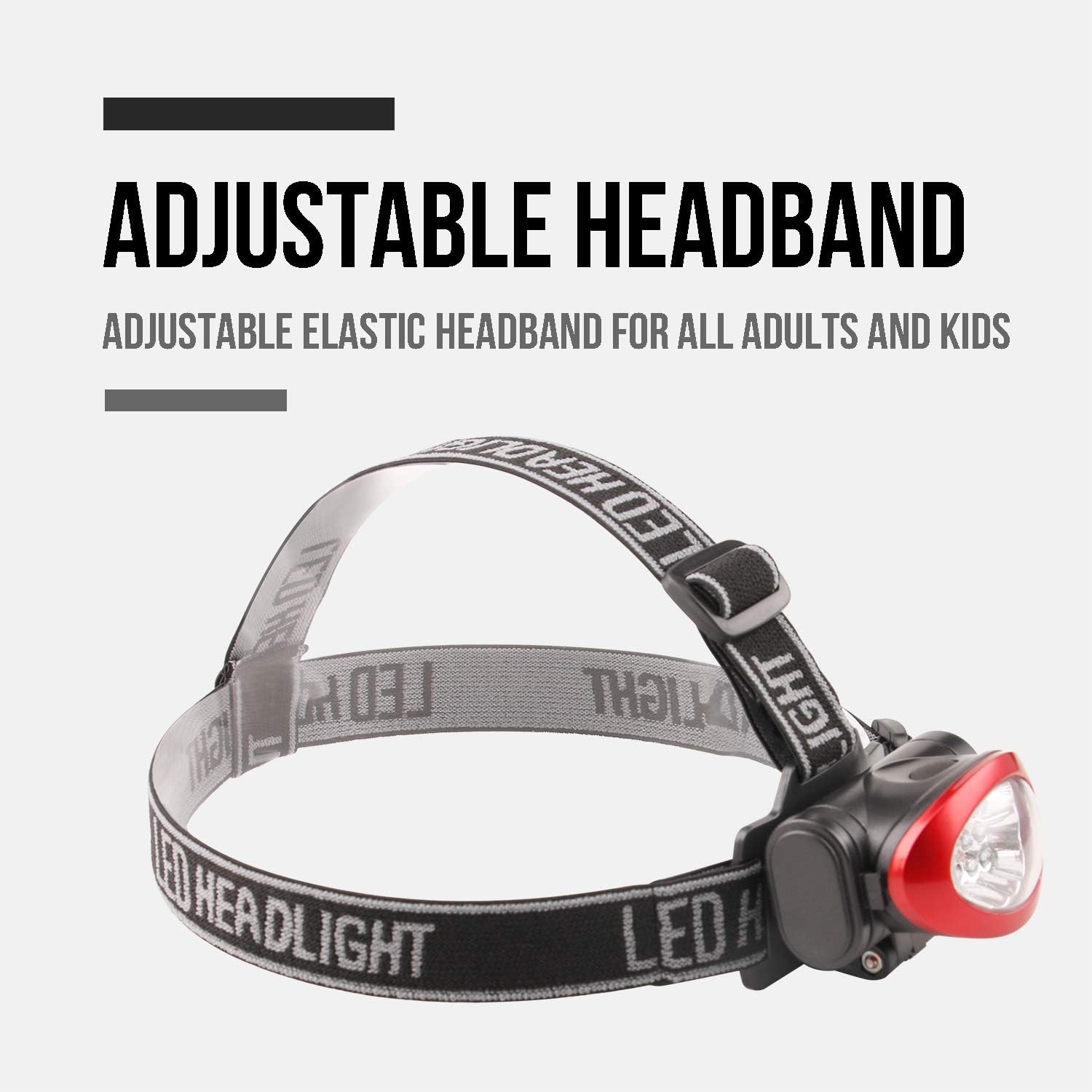 Lichamp 10-Piece Headlamp Set - 12 LED 3 Modes Adjustable Headband