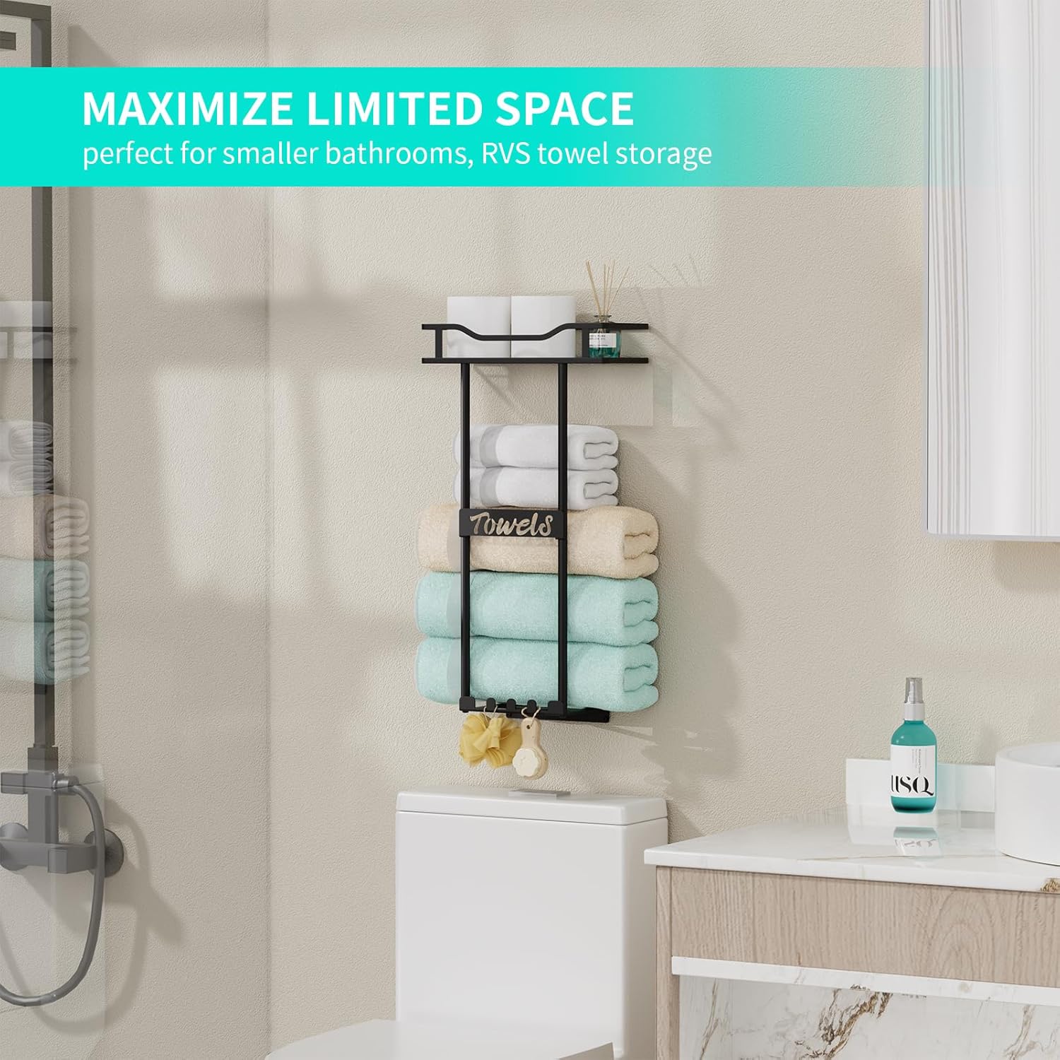 HapiRm Over the Door Towel Rack