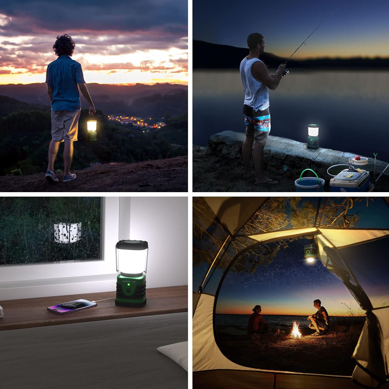 Lighting EVER Rechargeable LED Camping Lantern 1000LM 4400mAh Power Bank