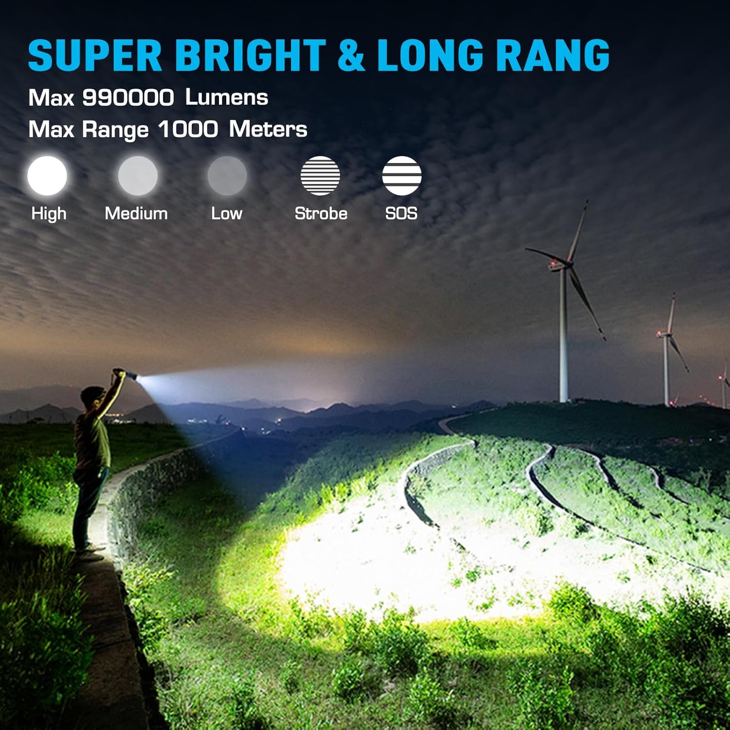 Sinvimes 5-in-1 Rechargeable Flashlight