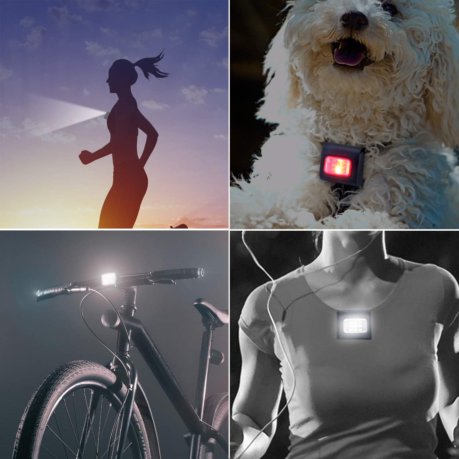 HOKOILN 2-Pack LED Running Lights for Runners - Rechargeable Bright Durable