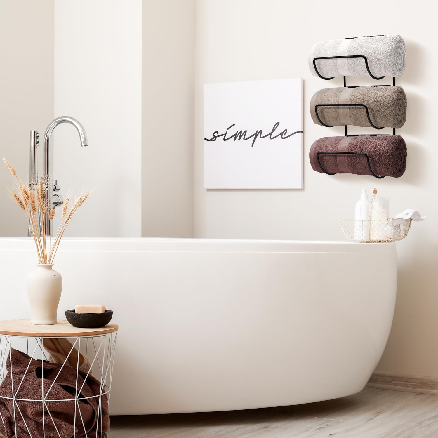 Top Choice 12-Level Bathroom Towel Rack for Wall-Mounted Organization