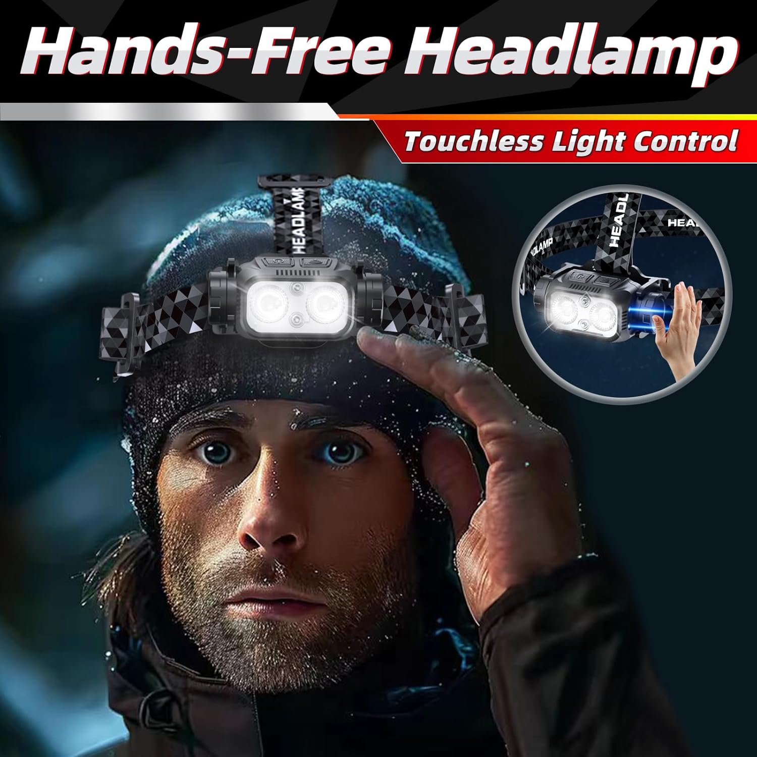 Quick SetupPHLIPESAM Rechargeable Headlamp Red LightIP66 Waterproof