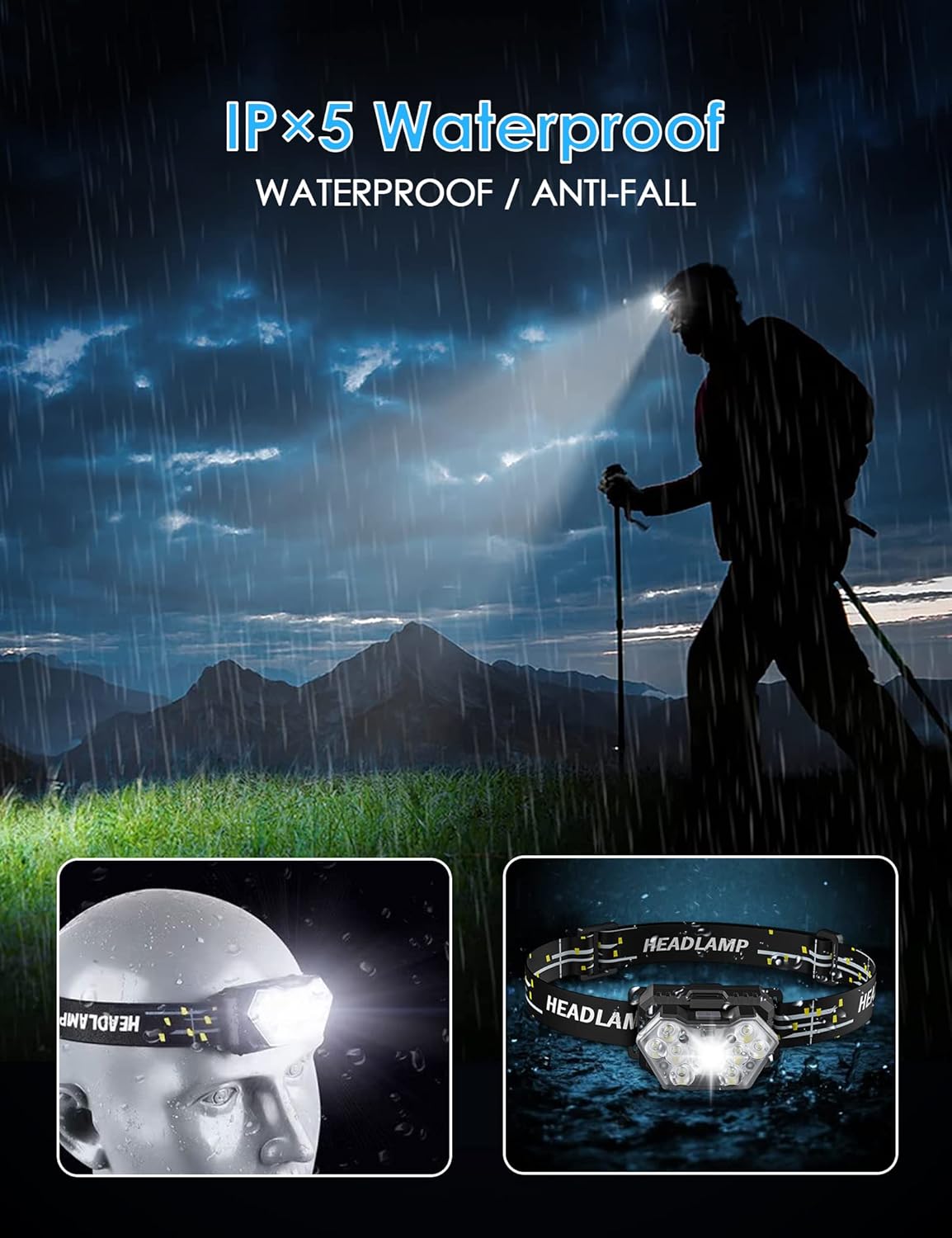 Lsnisni 9 LED Headlamp 2 Pack