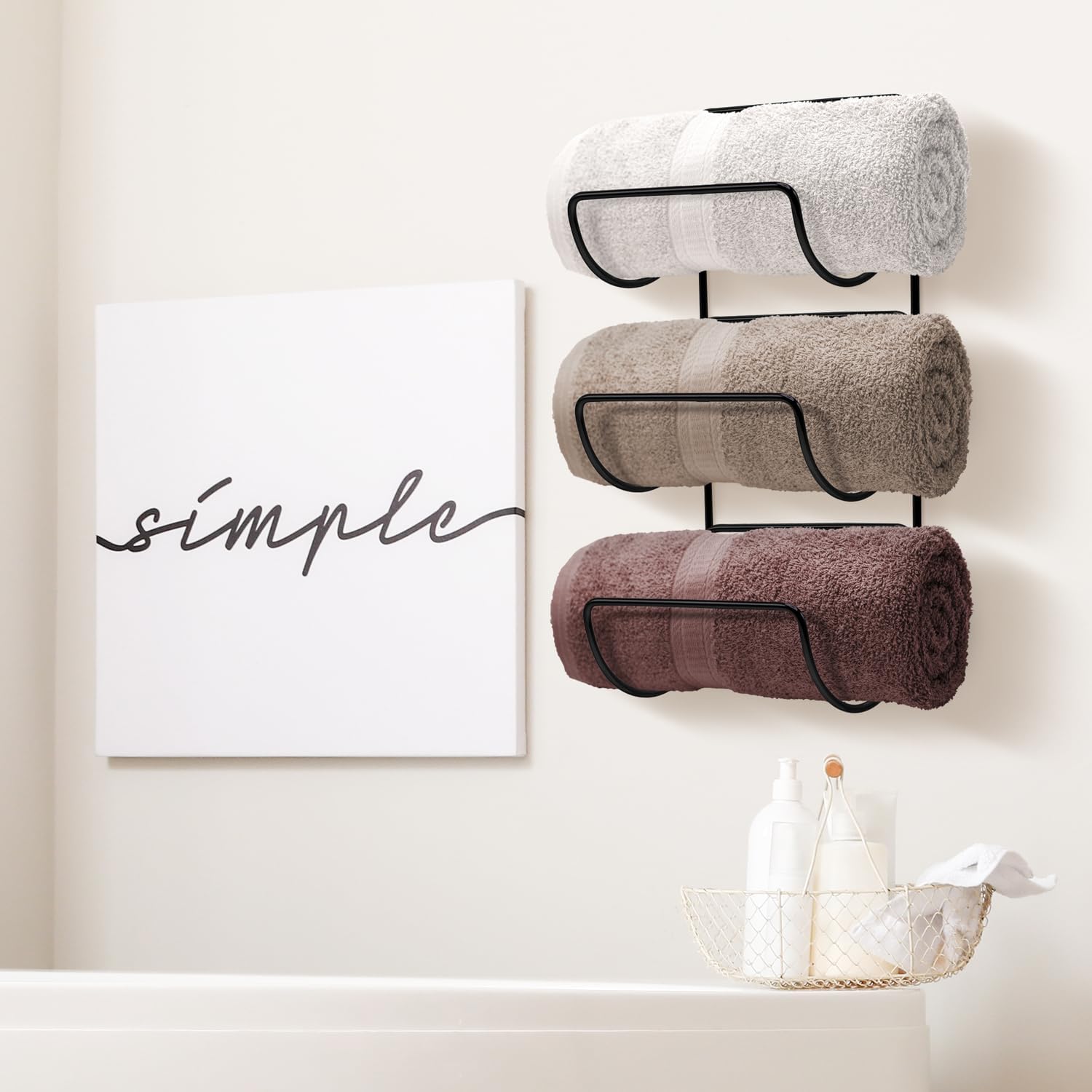 Top Choice 12-Level Bathroom Towel Rack for Wall-Mounted Organization