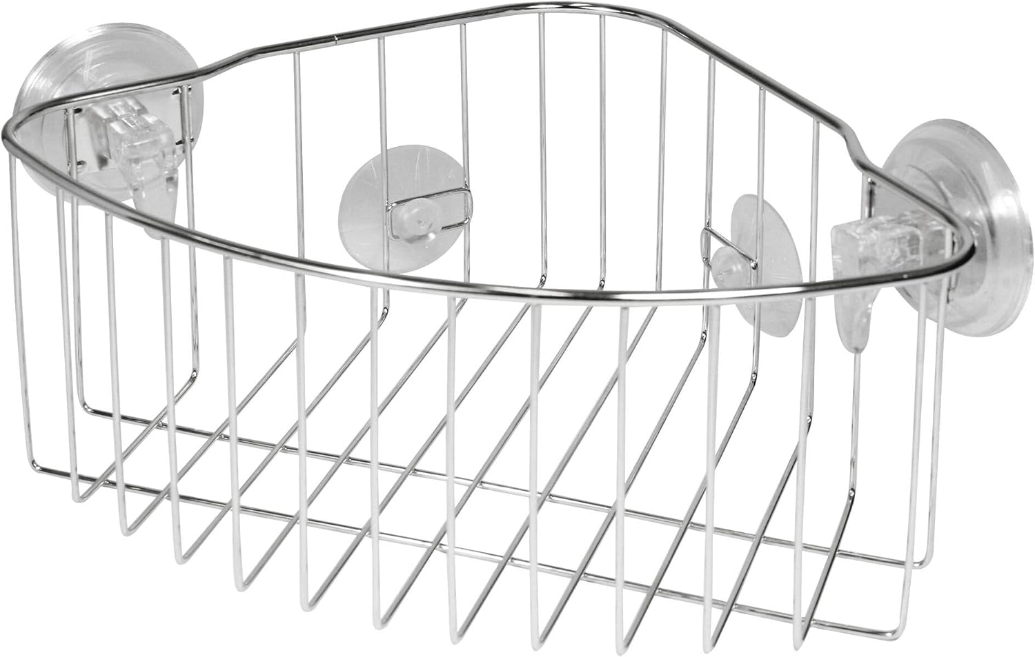 InterDesign Reo Stainless Steel PowerLock Suction Corner Organizer