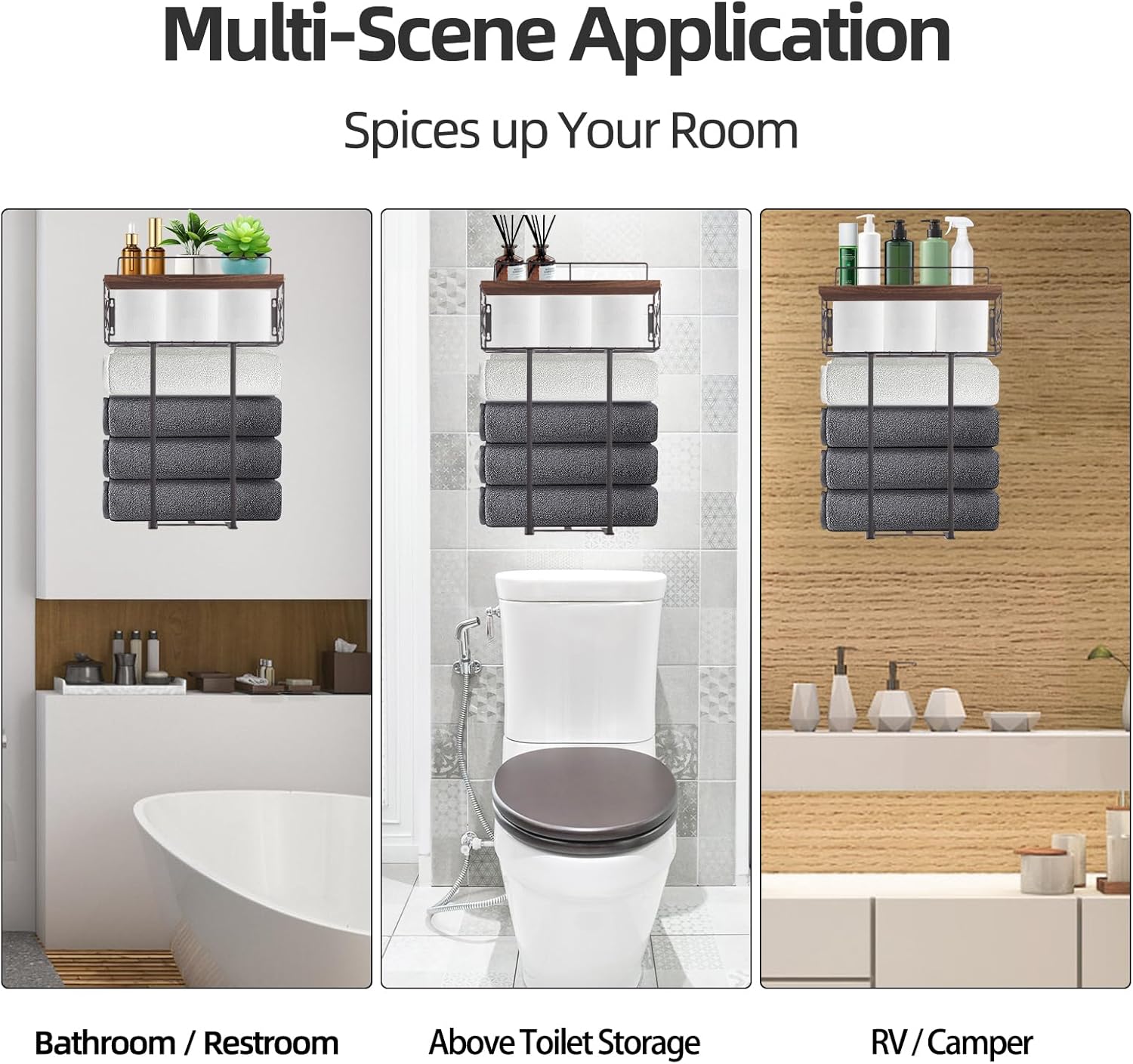 Stylish Wall-Mount Towel Rack for Efficient Storage