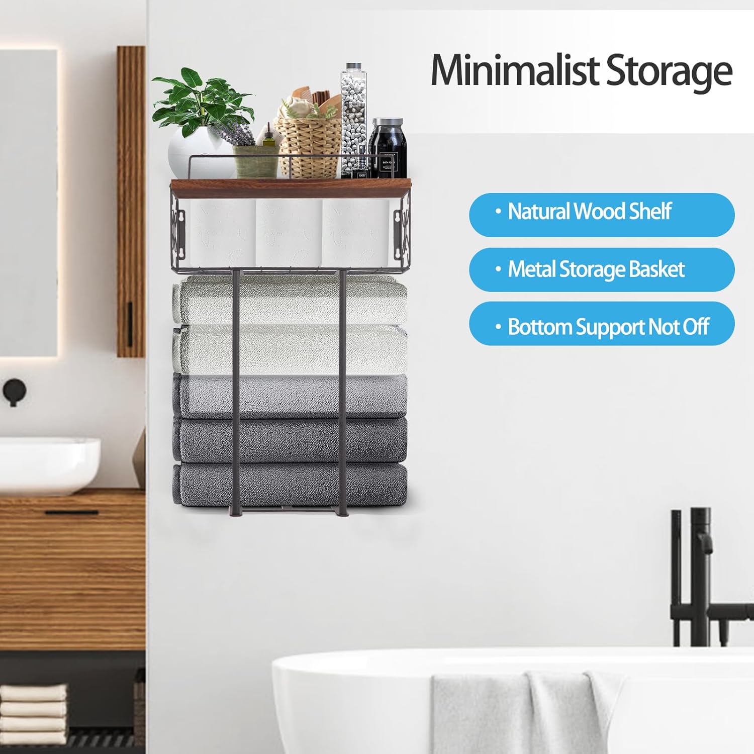 Stylish Wall-Mount Towel Rack for Efficient Storage