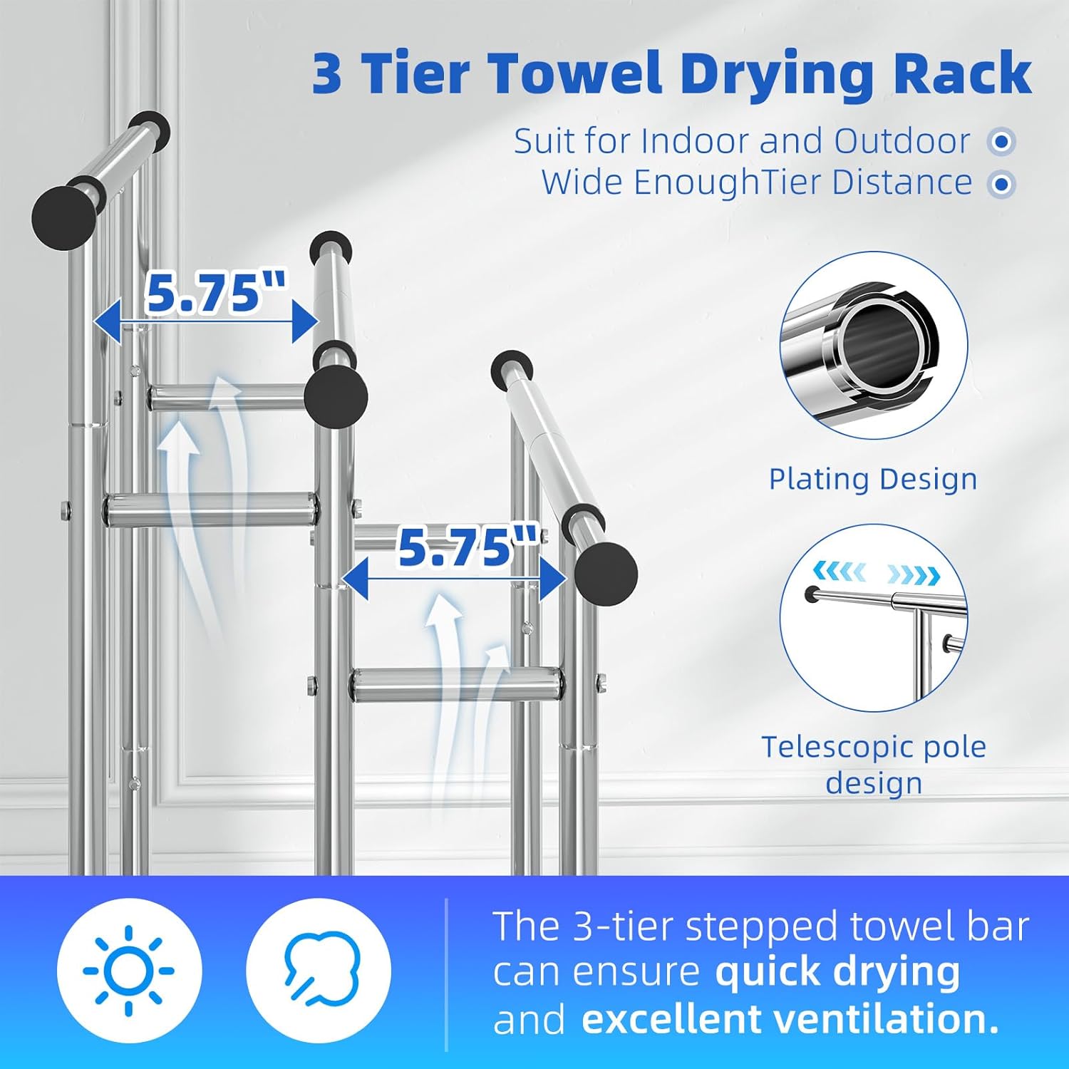 Expandable Towel Rack with Premium stainless steel