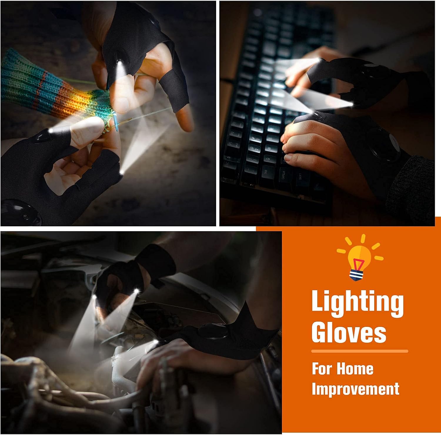 Jasee LED Flashlight Gloves Your Dads Secret Weapon