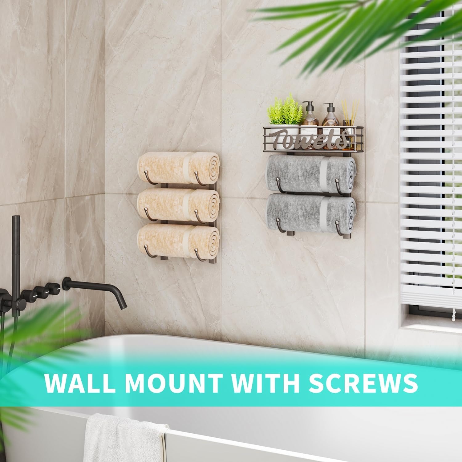 6-Tier Silver Over-the-Door Towel Organiser