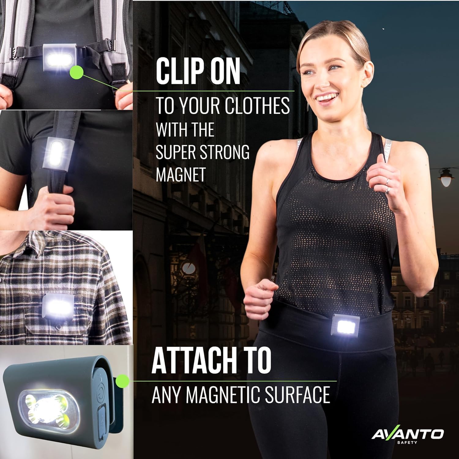 Safe Lightweight Magnetic Stick-On Running Walking Light