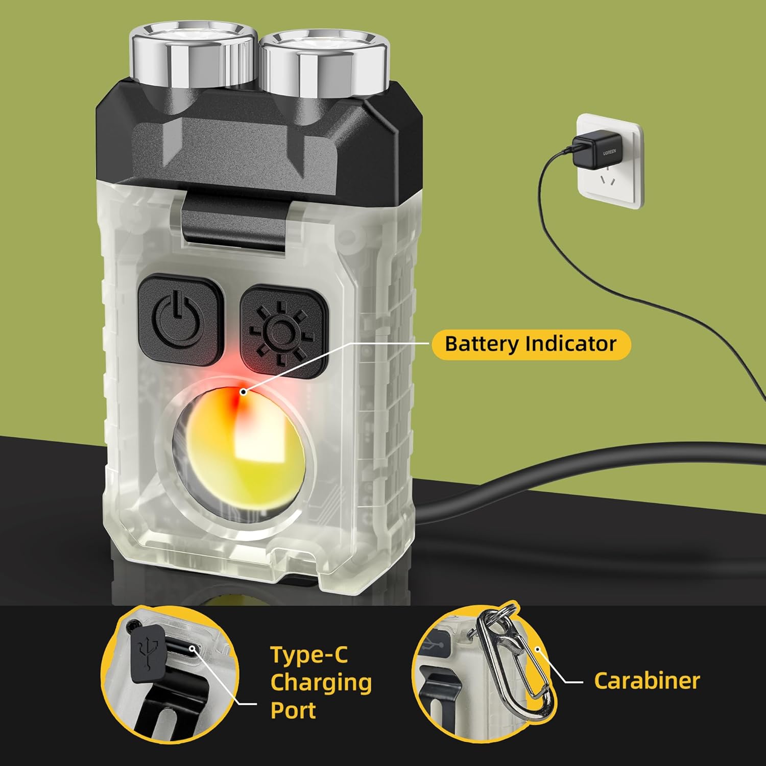 Compact 1200LM Rechargeable EDC Flashlight