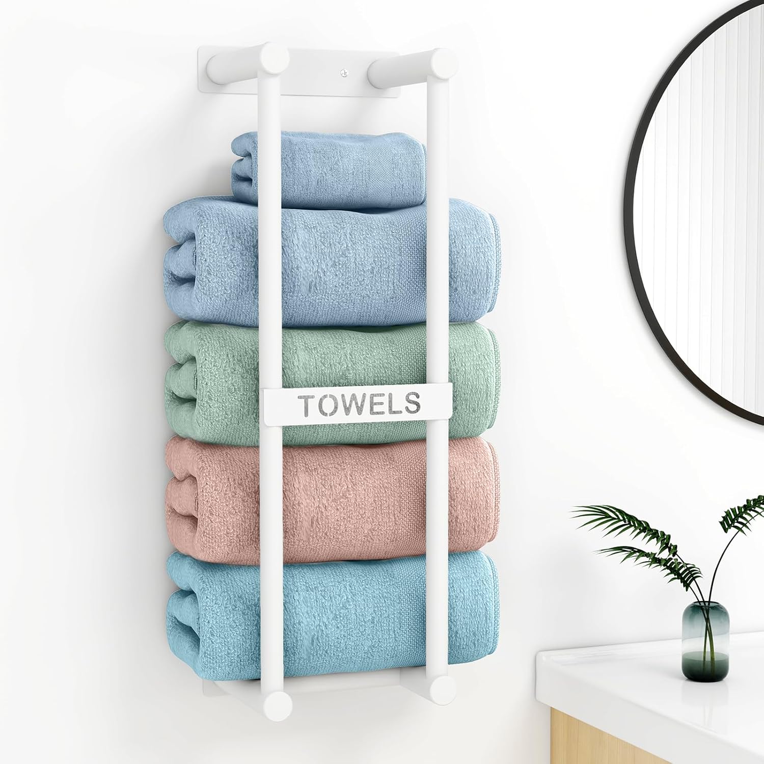 STWWO Small Bathroom Towel Storage System