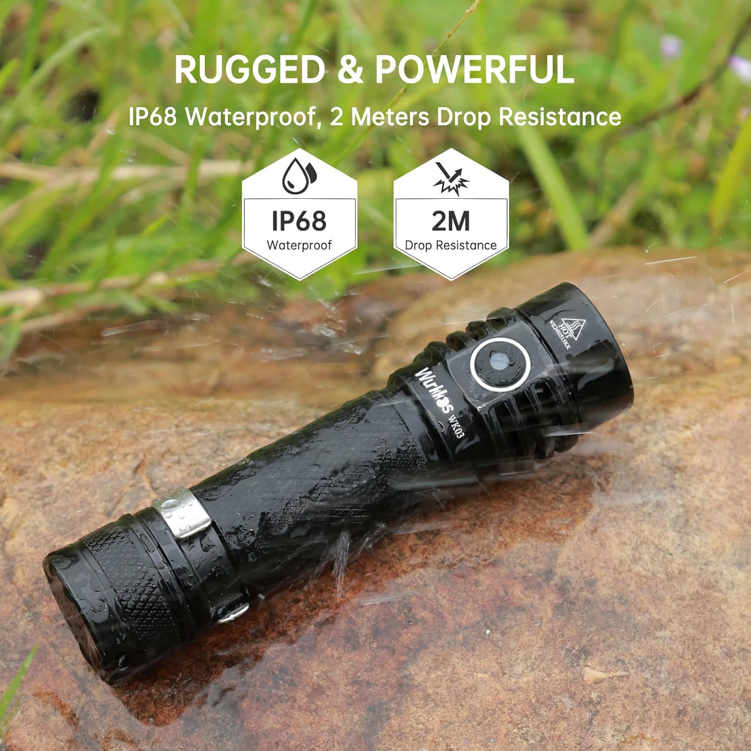 Wurkkos WK03 LED Flashlight - 6 Modes Magnetic Rechargeable Waterproof Camper