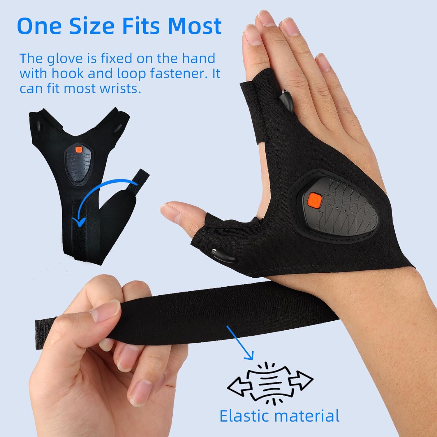 Rechargeable LED Glove for Men Fishing Camping