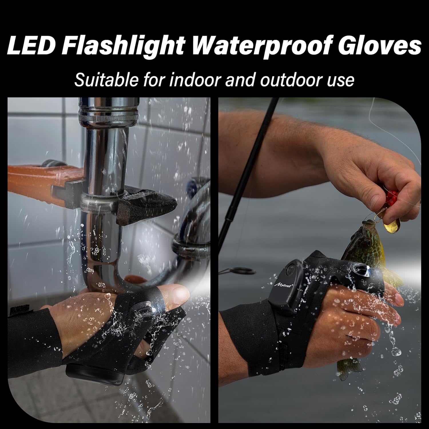 Adjustable LED Flashlight Gloves