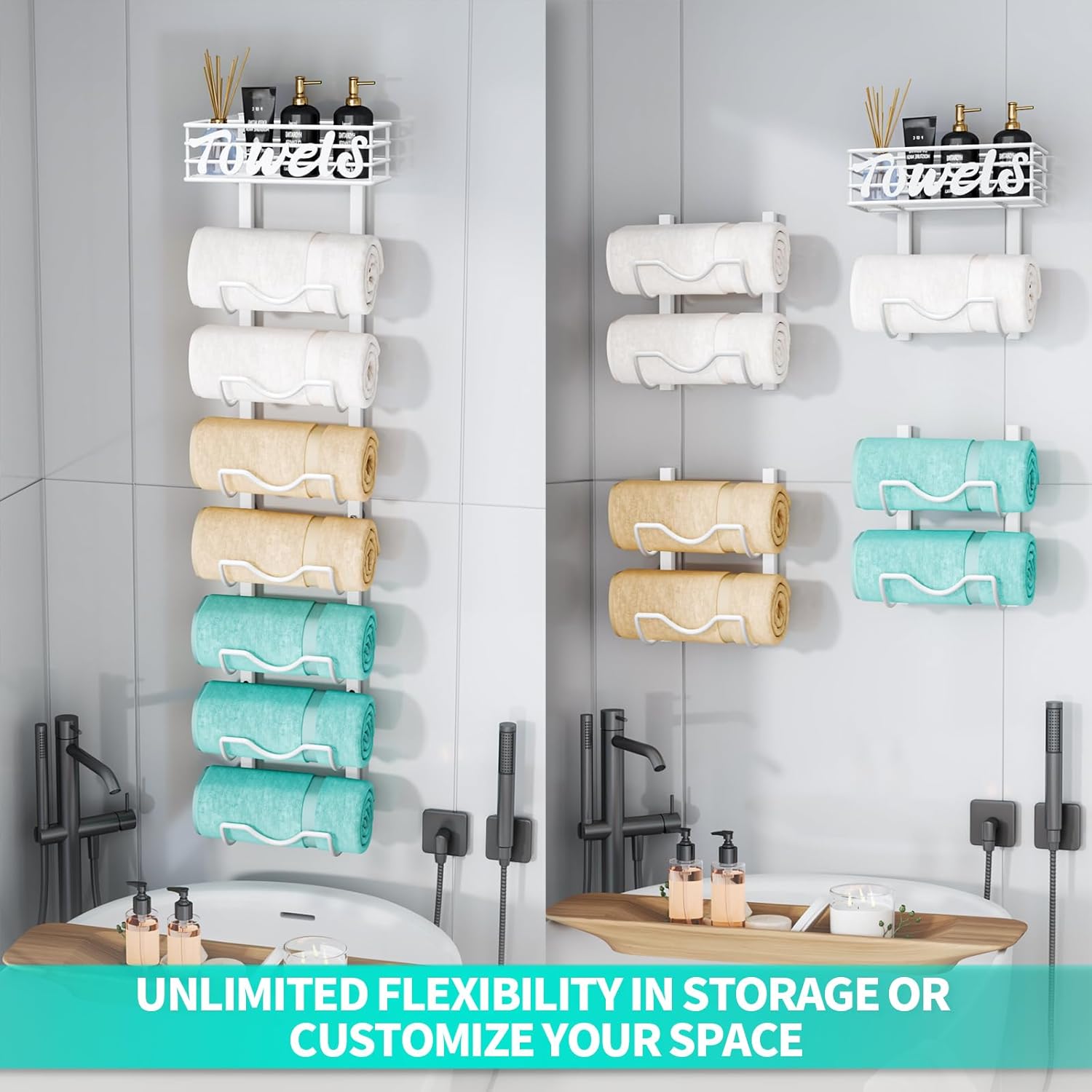 HapiRm Over Door Towel Rack - 8 Tier