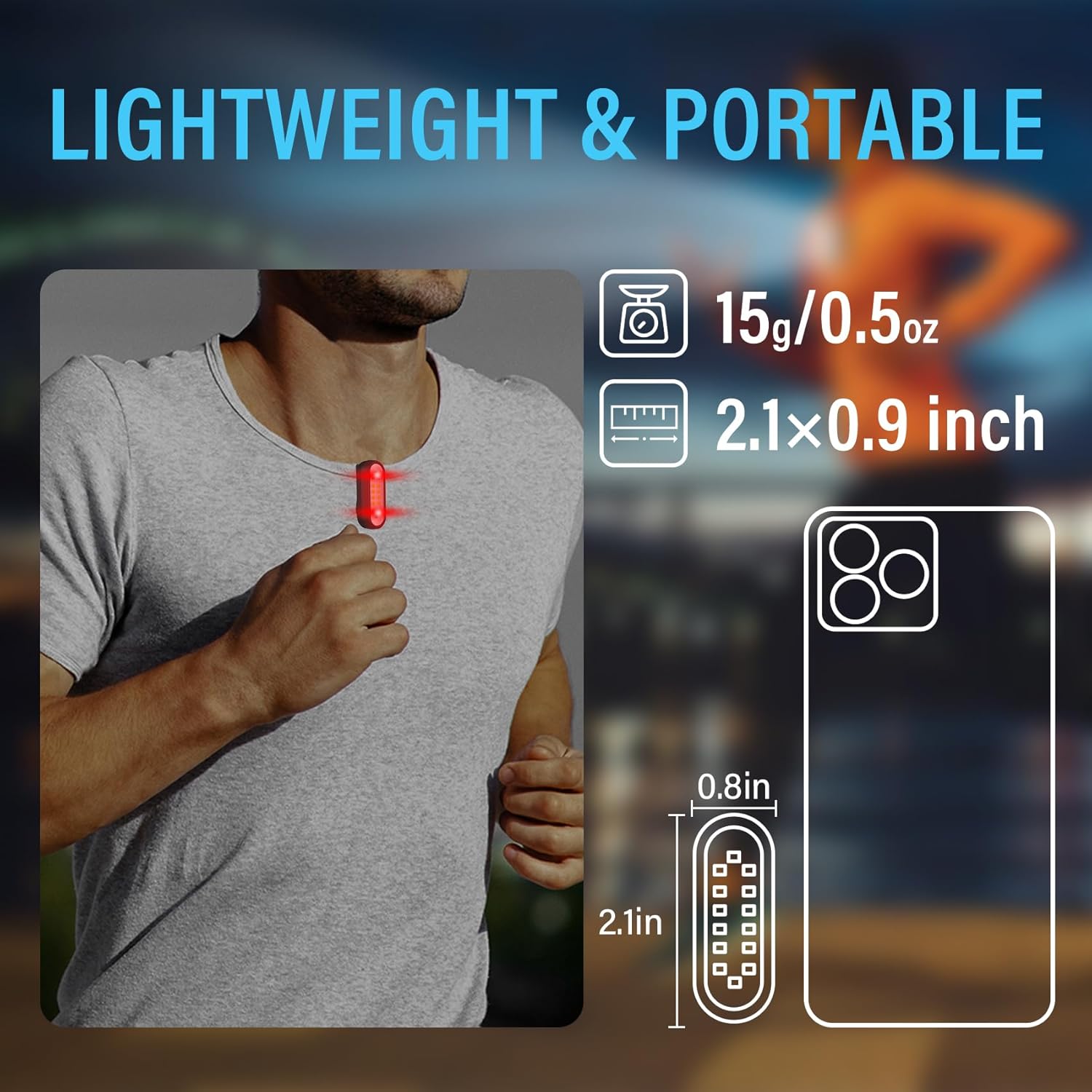 2-Piece Running Light_clip-on Flashlight for Runners