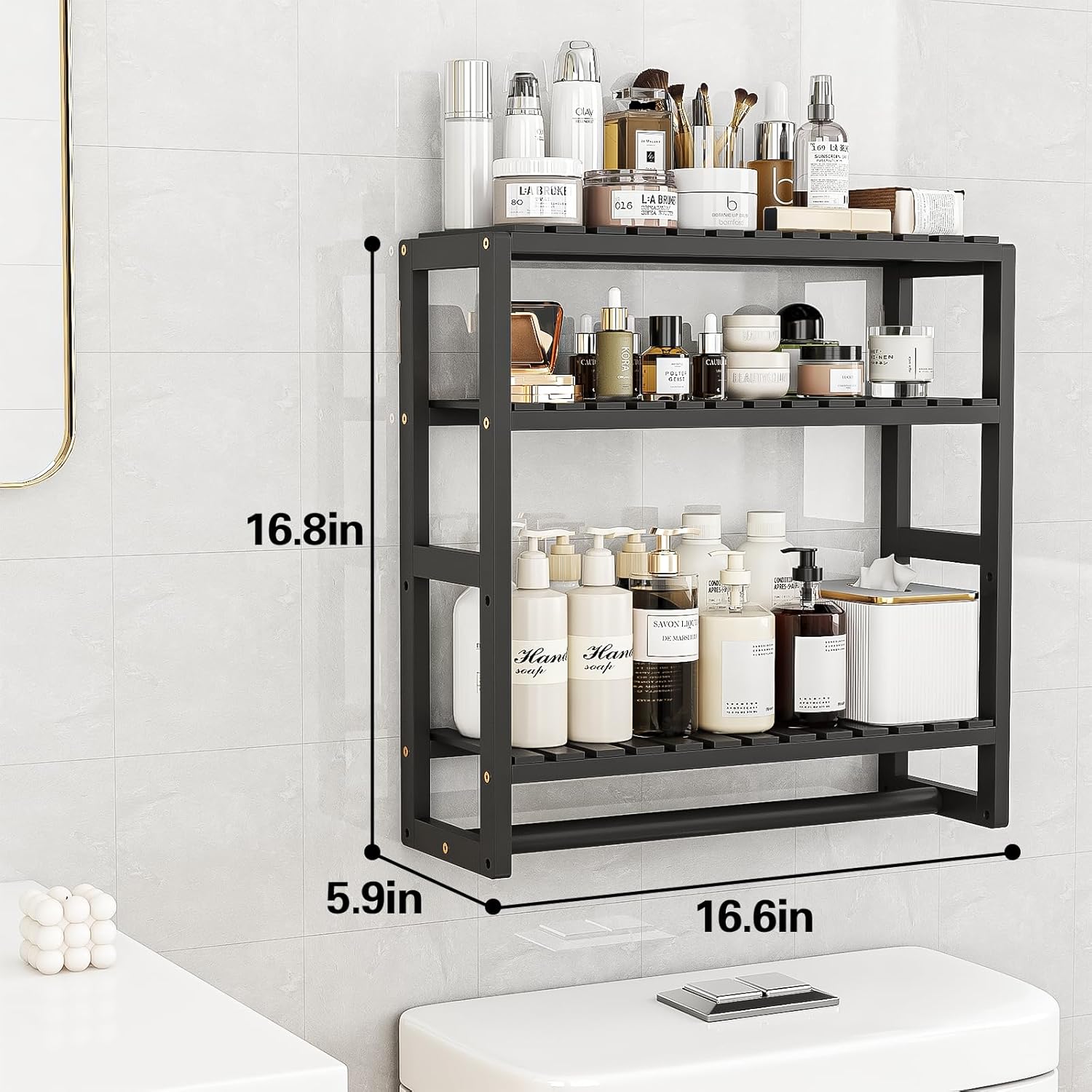 Space-Saving Bamboo Towel Paper Holder for Washrooms