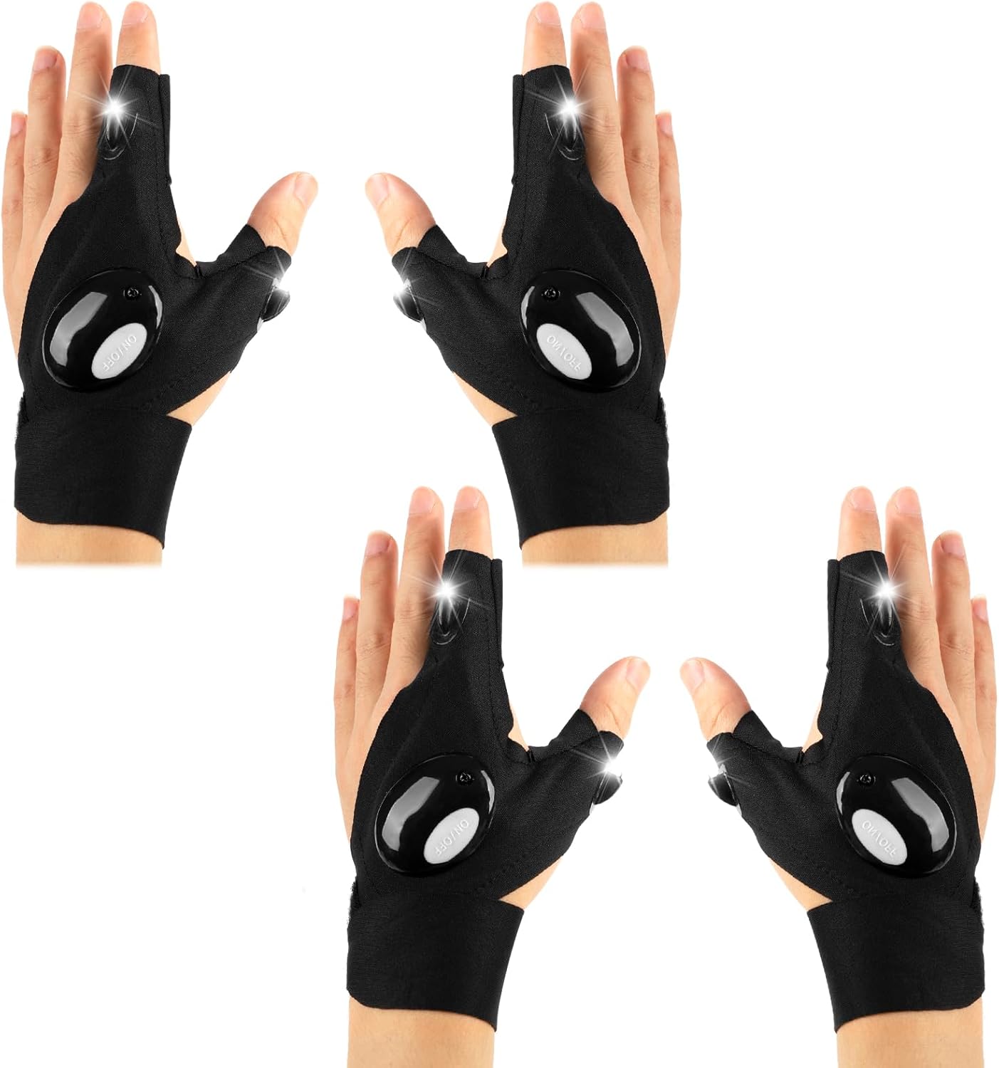 Adjustable LED Flashlight Gloves