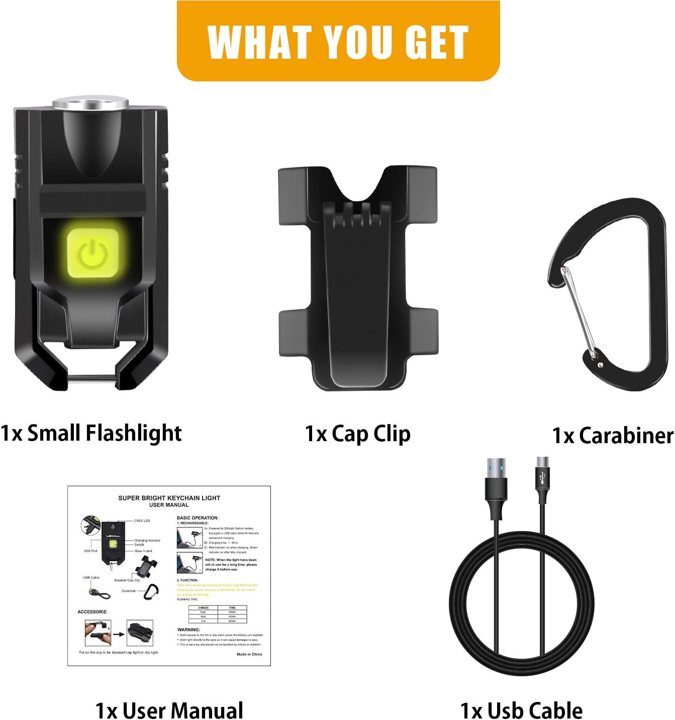 500Lumens Small Keychain Flashlight