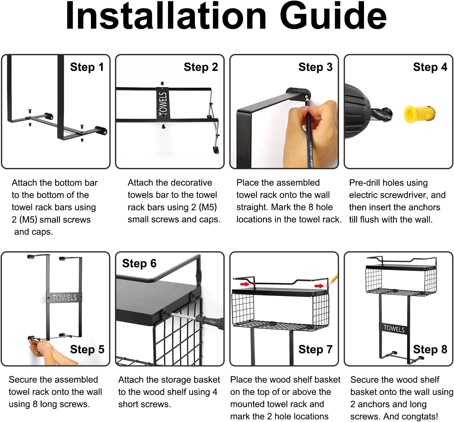 Sturdy Wall-Mounted Towel Rack
