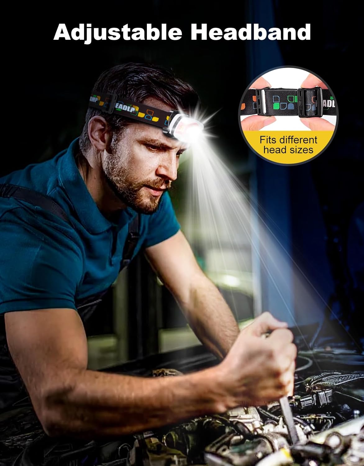 Adjustable HEADLAMP for Camping Hiking