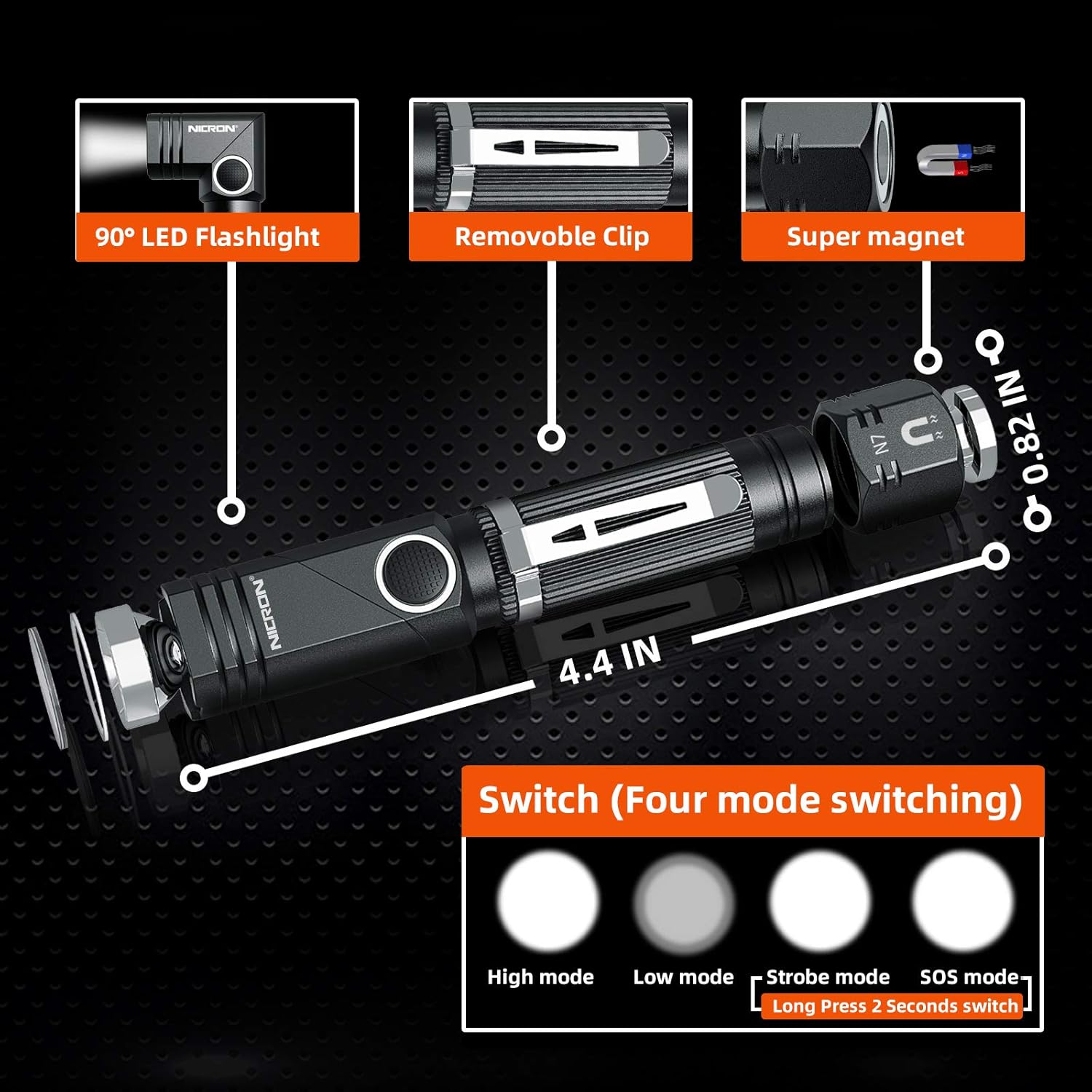 Tactical flashlight N7 600 lumens