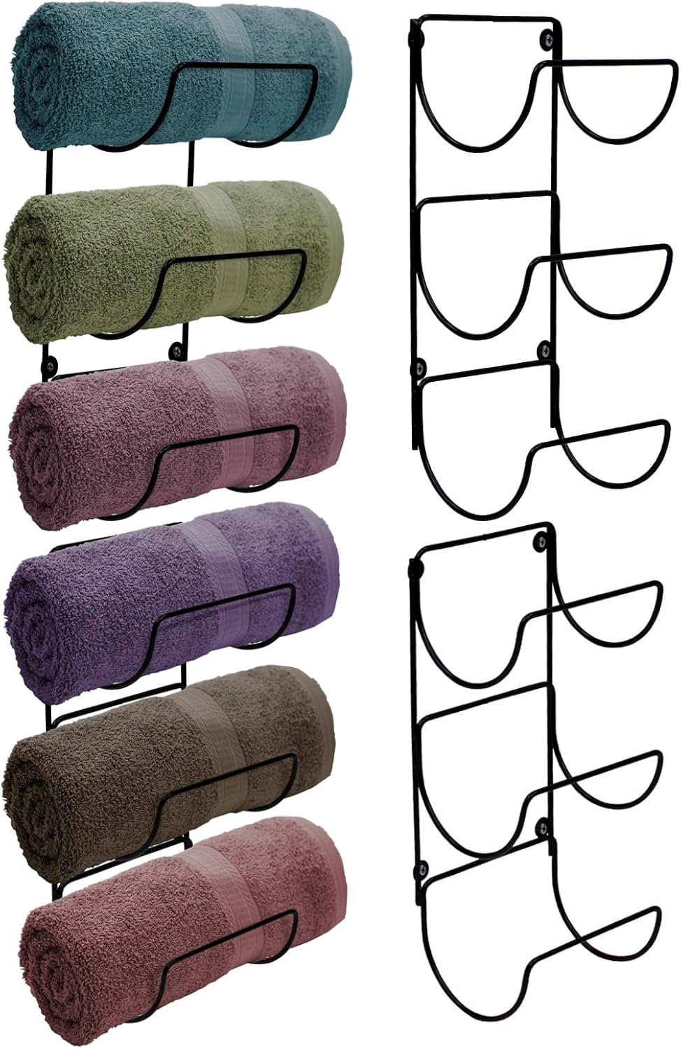 Top Choice 12-Level Bathroom Towel Rack for Wall-Mounted Organization