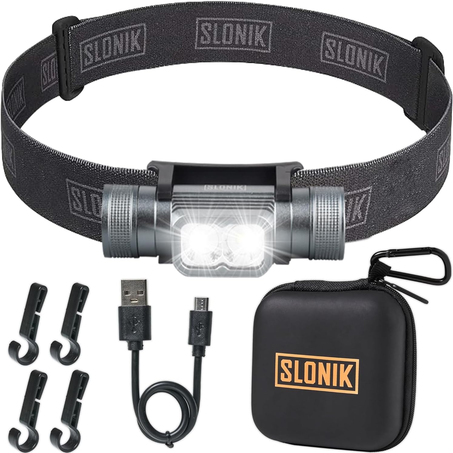 SLONIK Rechargeable Headlamp - 1000 Lumens 60ft Beam
