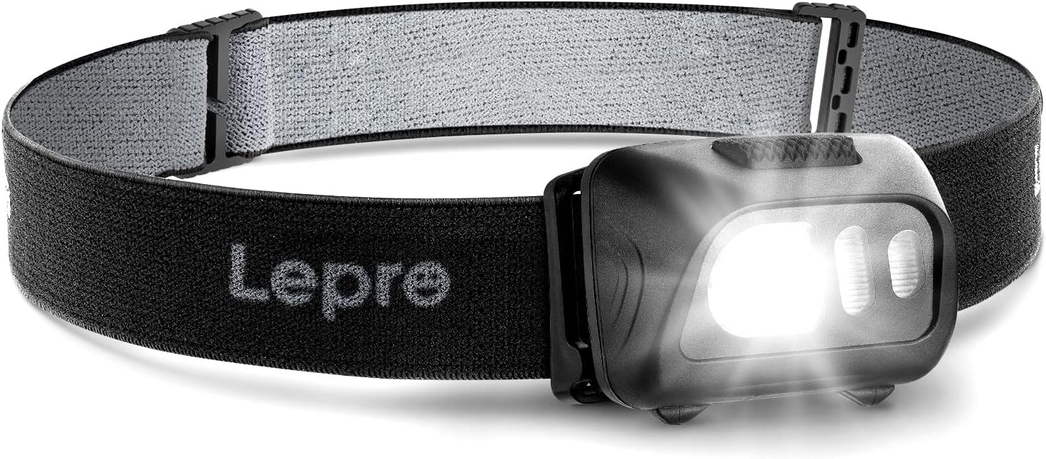 Lepro 1500Lux LED Headlamp IPX4 waterproof with 6 lighting modes