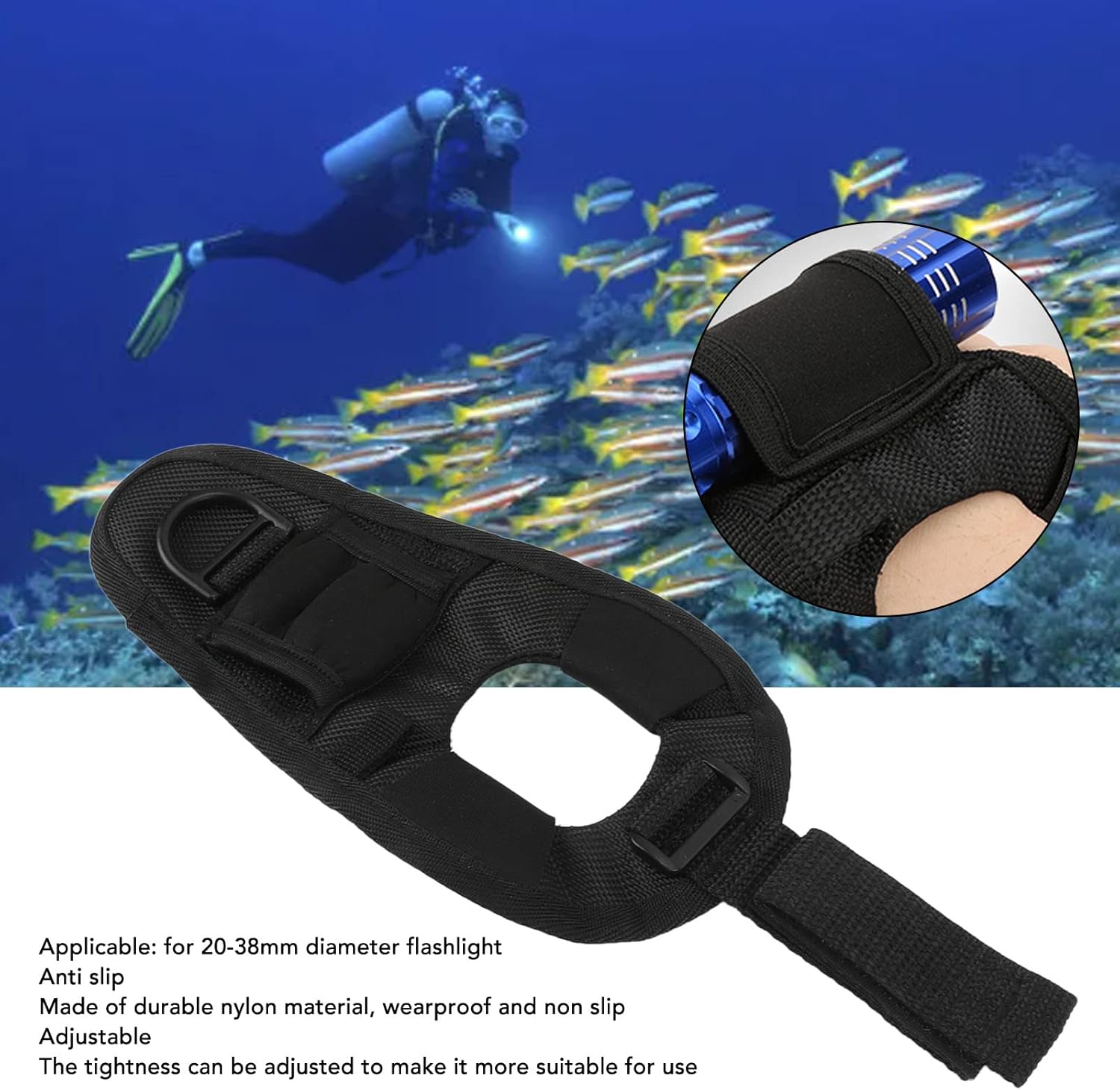 Adjustable Diving Flashlight Gloves Hands-Free Protection for Divers