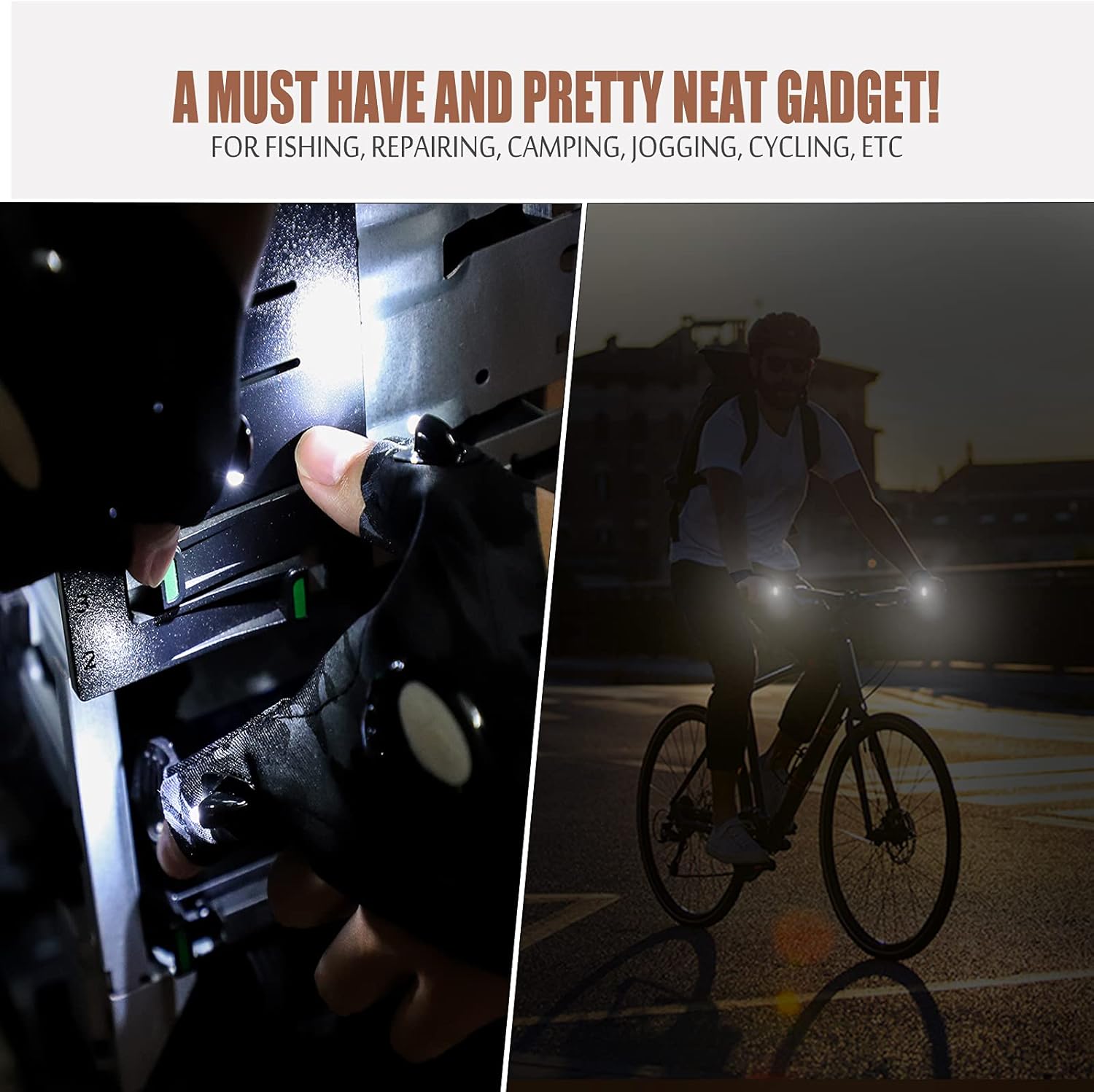 Adjustable LED Flashlight Gloves