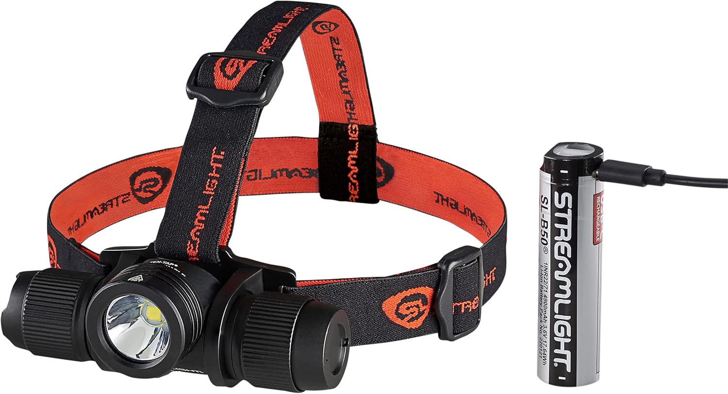 Streamlight ProTac 20 2000-lumen Handlebar Headlamp with Rechargeable Battery SoftGrip Black