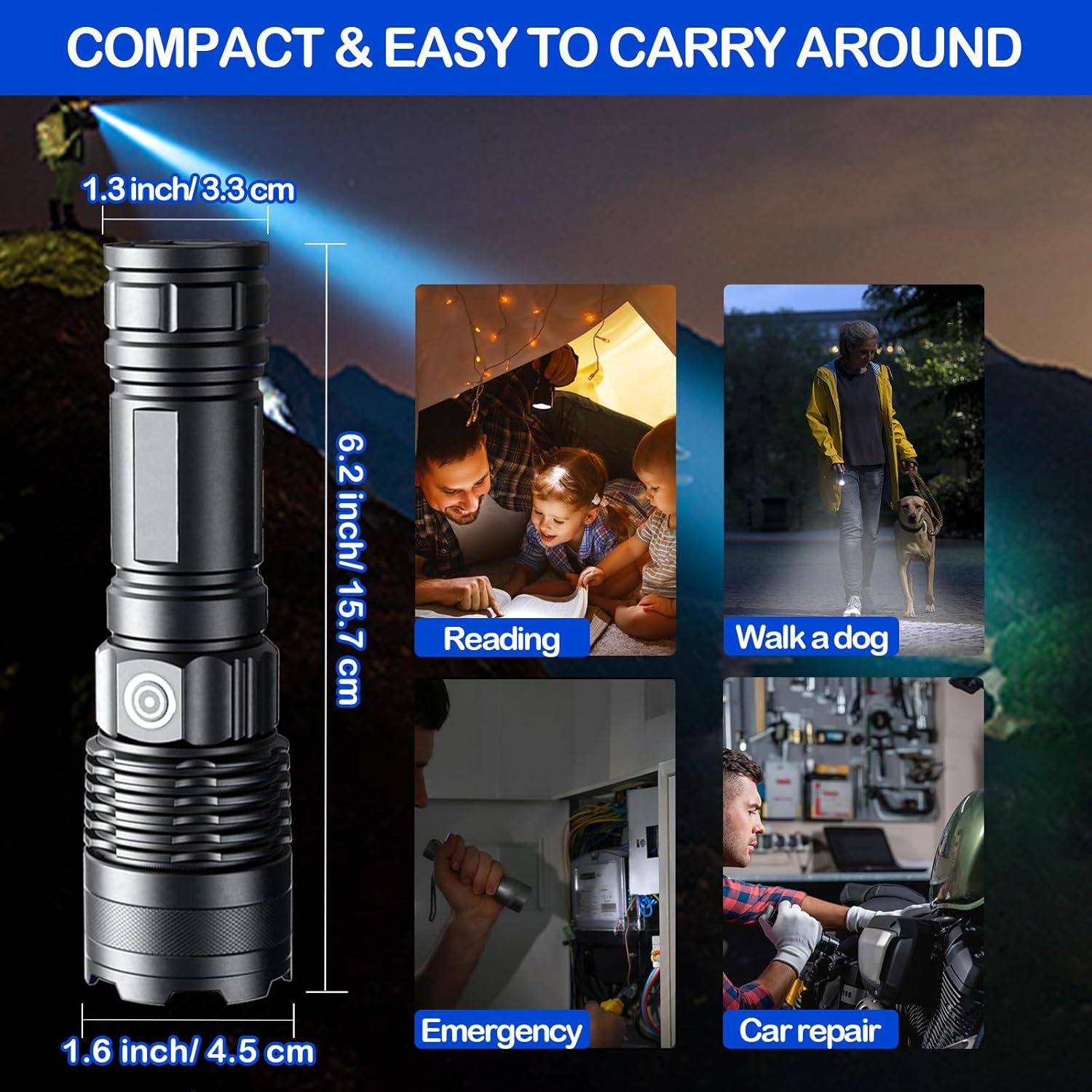 YLQFH 3 Pack Rechargeable Flashlights High Lumens