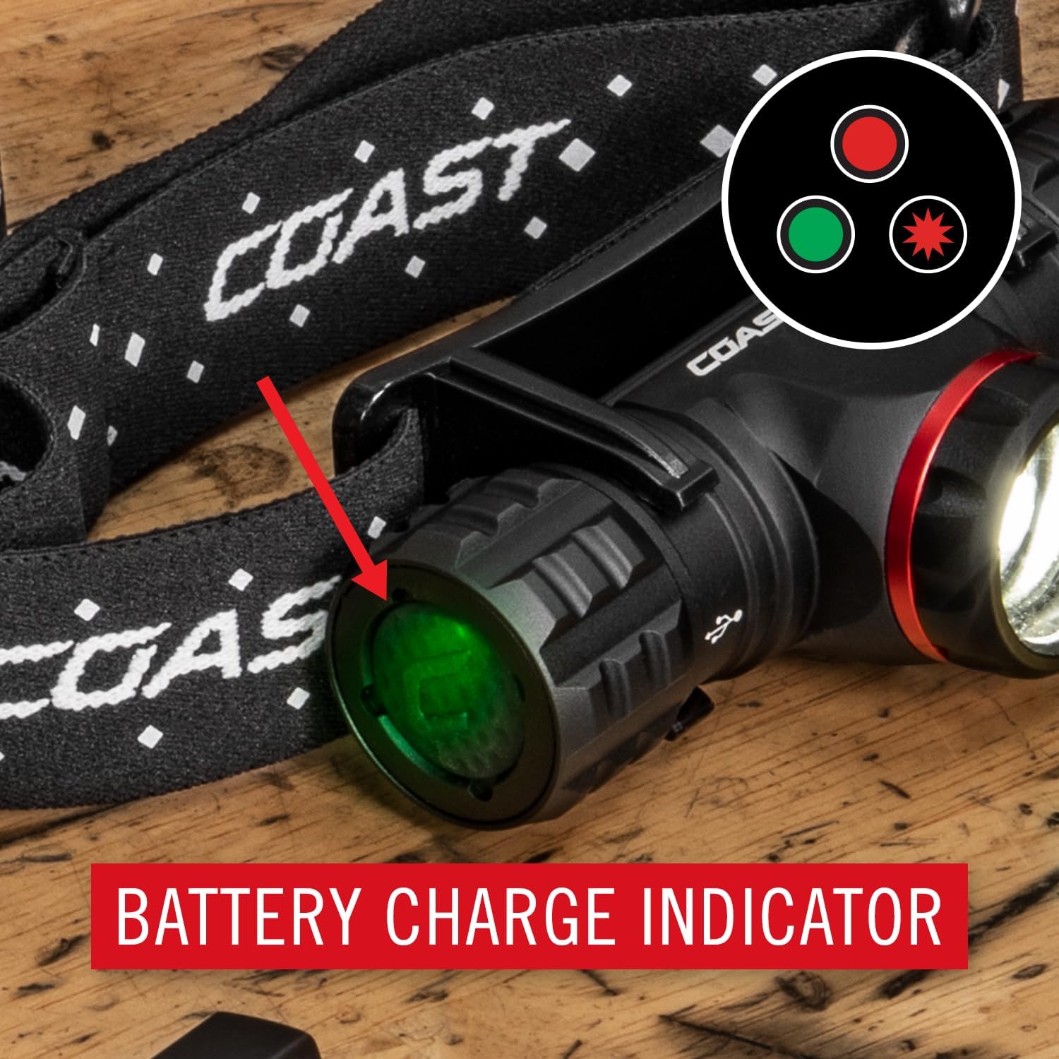 Coast XPH30R Camper 1200 Lumens Camo Beam Headlamp with Dual Power 5 Modes