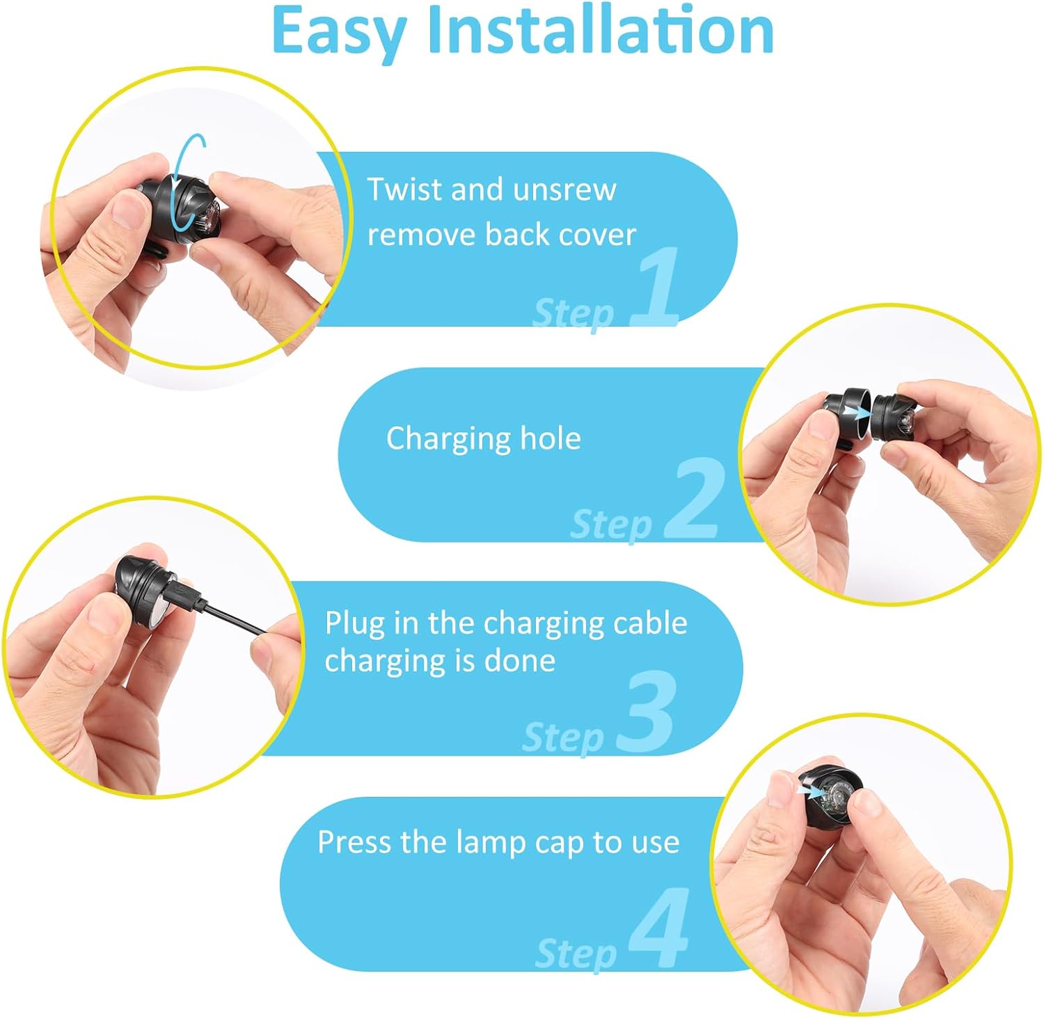 RAHAN 2-Piece Rechargeable Clip-On Shoe Lights