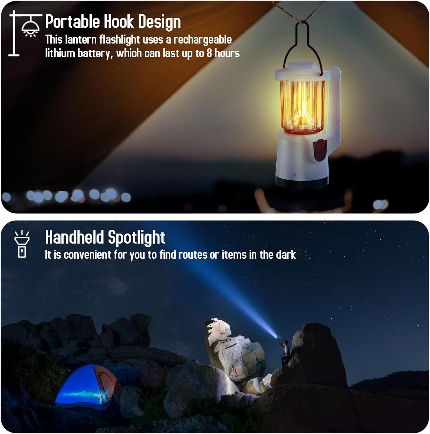 COWHERD Rechargeable Lantern Flashlight