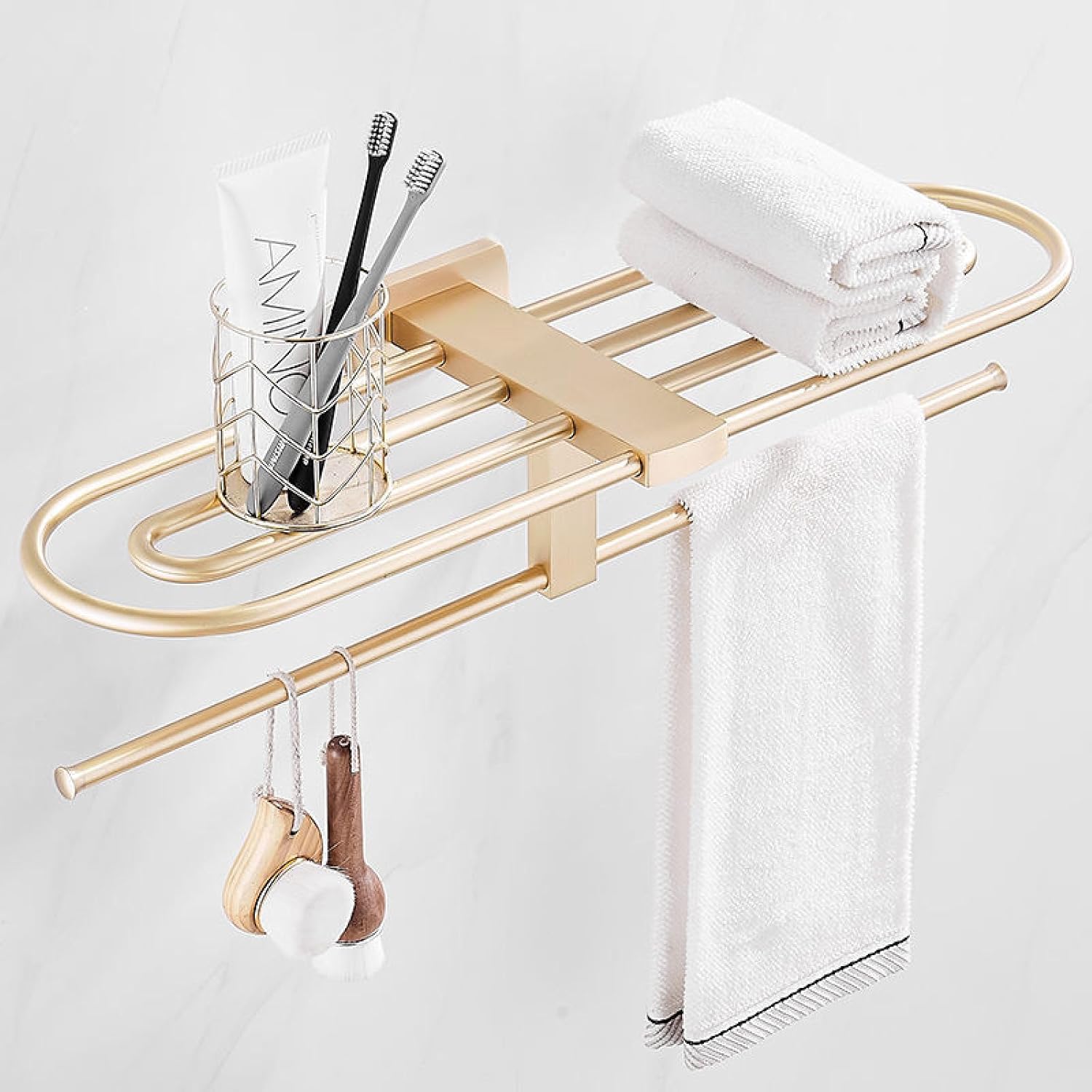 Copper-Ton Towel Rack Space-Saving Bath Towel Organizer
