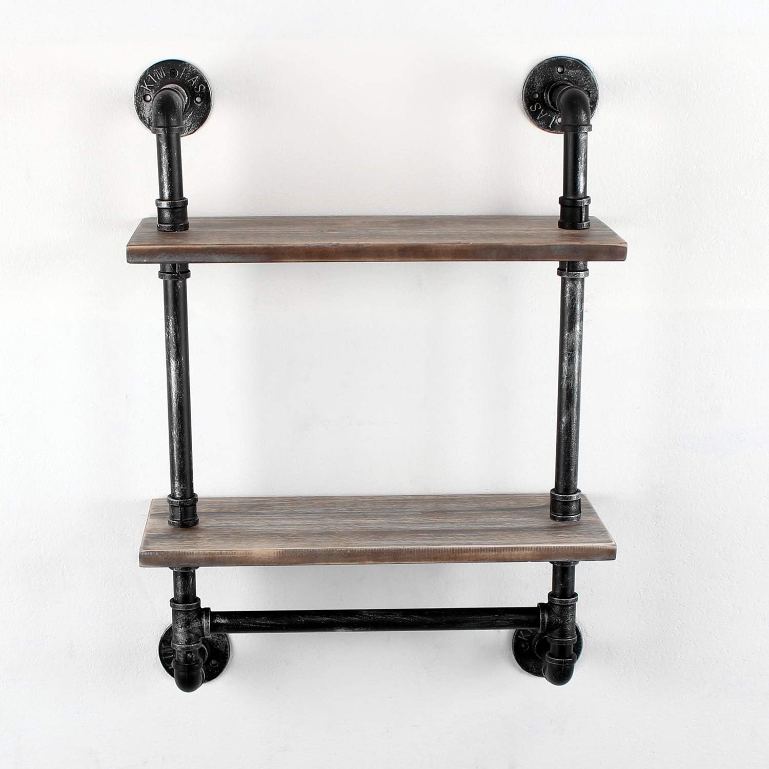 Rustic Wood Floating Towel Shelf