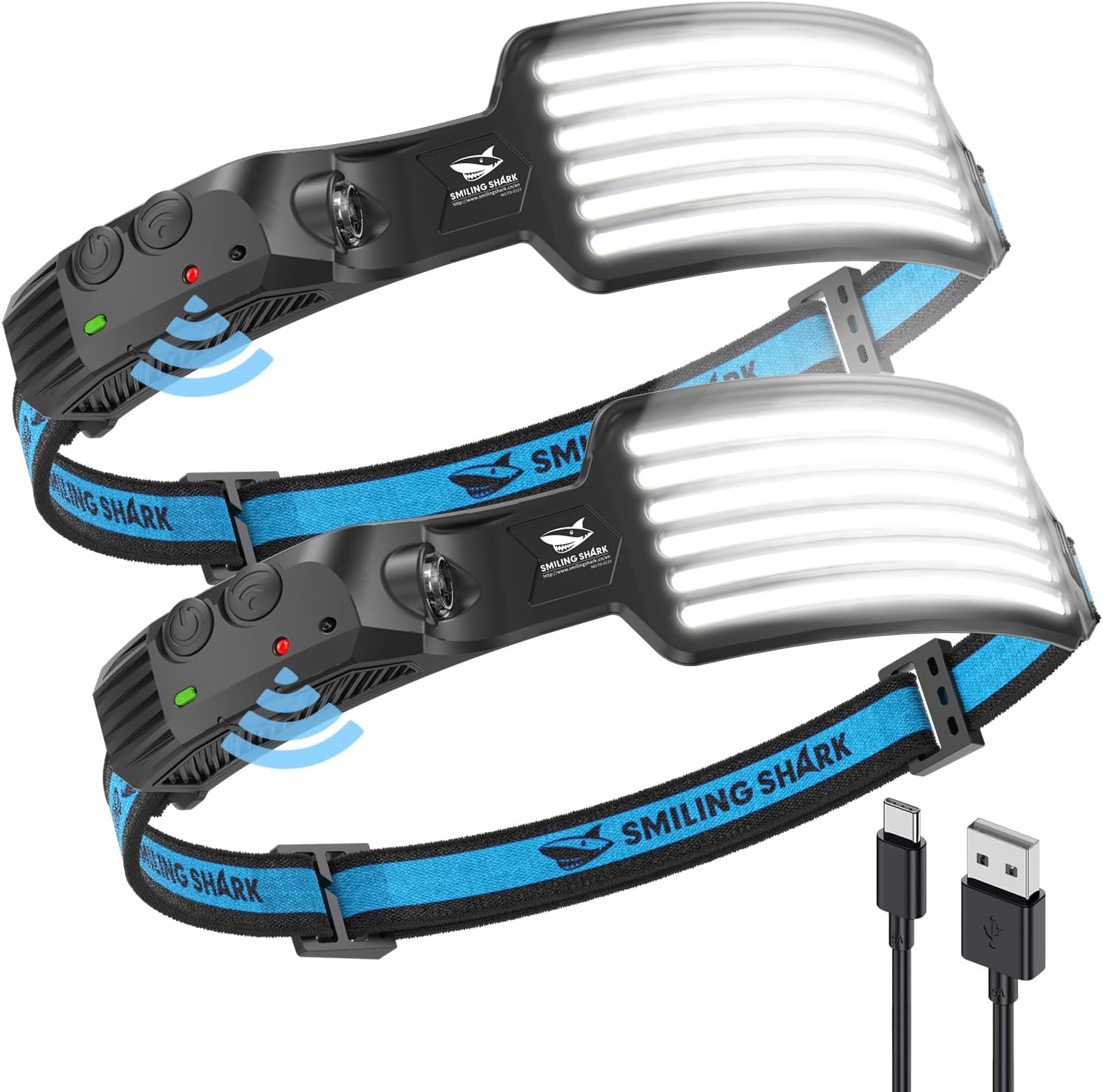 Bright White Rechargeable Headlamp 2-Pack