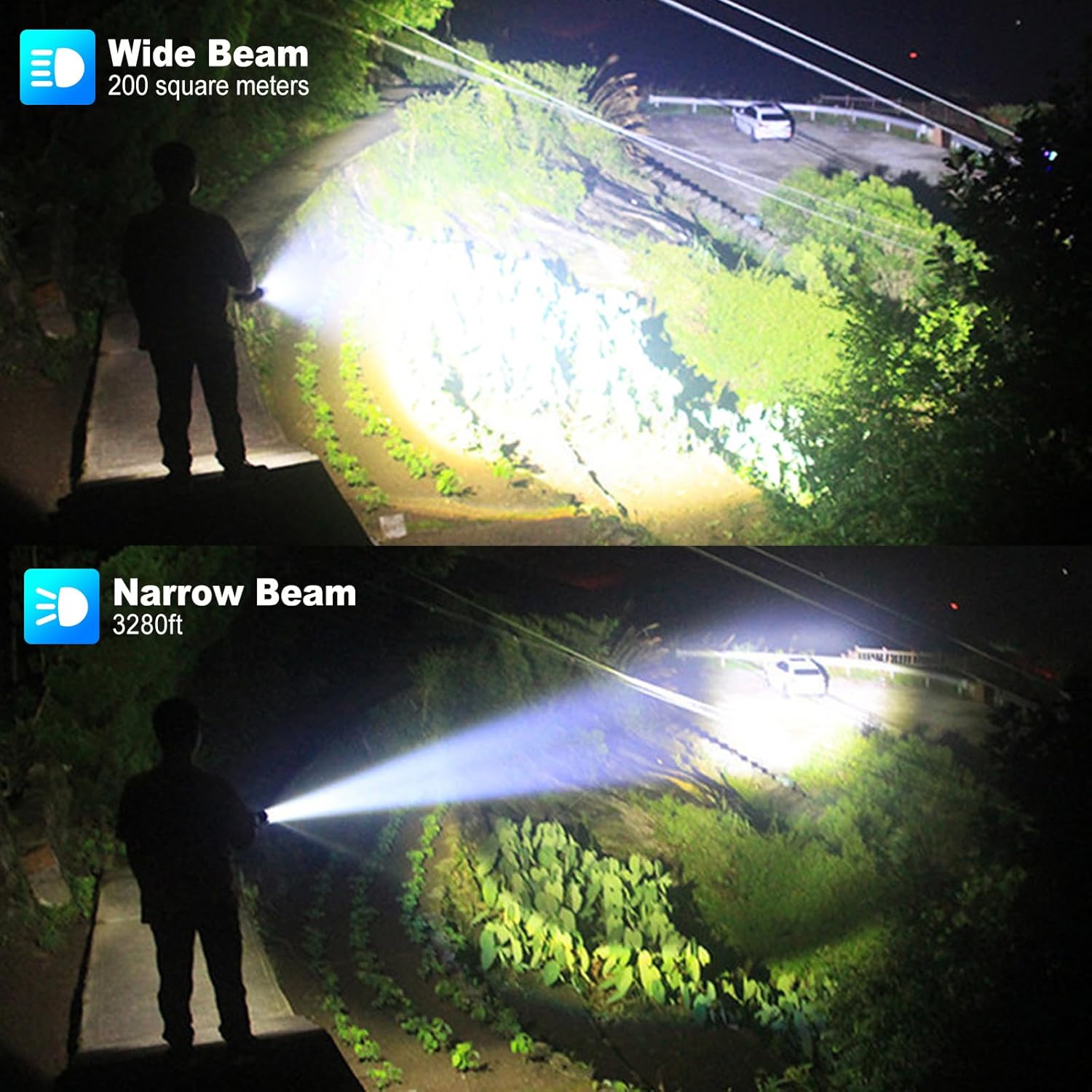 990000 Lumens Rechargeable Flashlight Waterproof Bright Reliable
