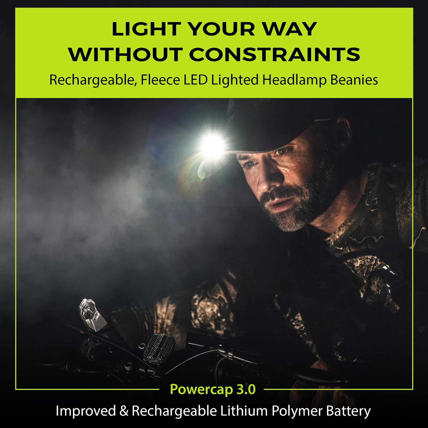 LED Baseball Cap with Built-in Light - Bright Durable and IPX4 Certified