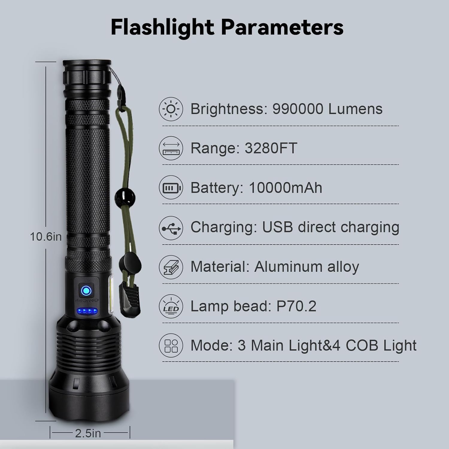 Bright Waterproof Rechargeable Flashlight for Emergencies