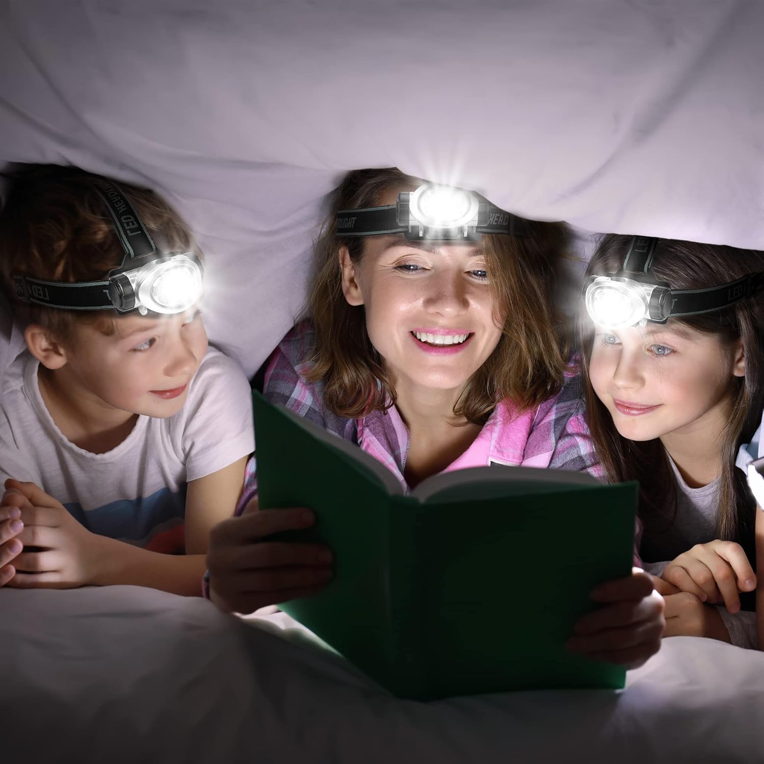 5-Pack LED Headlamp - Bright Durable for Hiking Running Camping